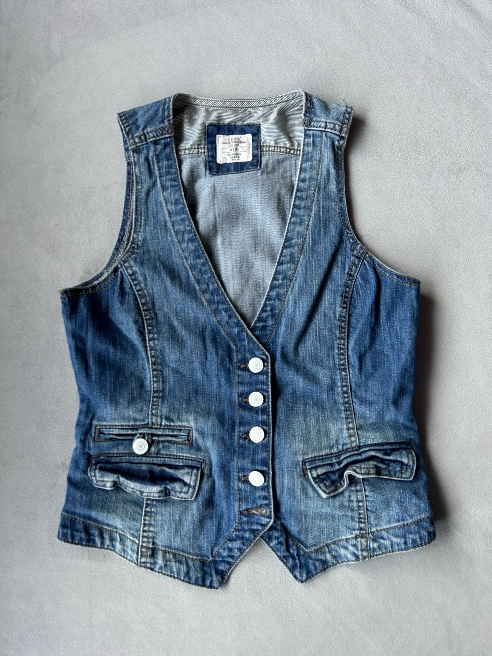 H & M ~ L.O.G.G. ~ Tailored Denim Vest ~ Women’s Size 8